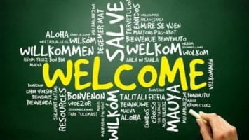 Welcome written in several languages