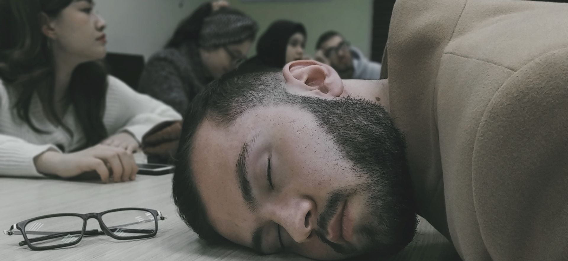 student sleeping in class